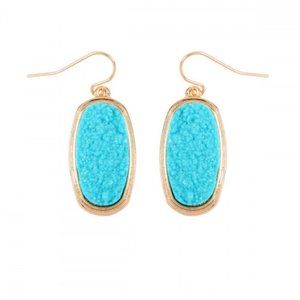 Aqua & Gold-tone drop‎ earrings NEW!